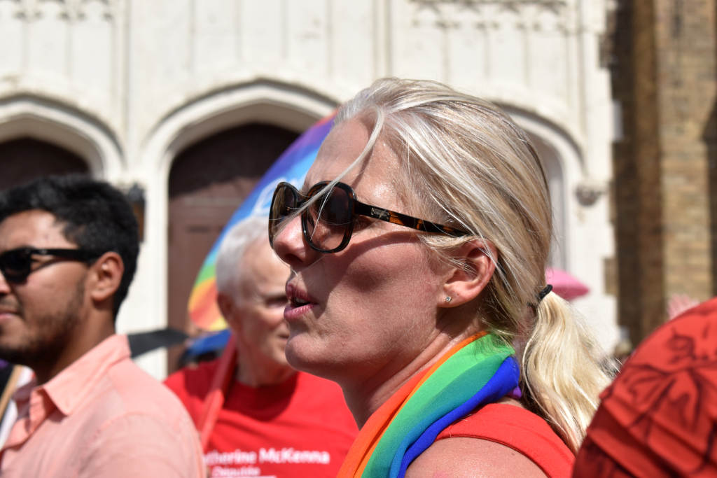 Federal Minister of Environment and Climate Change Catherine McKenna running by