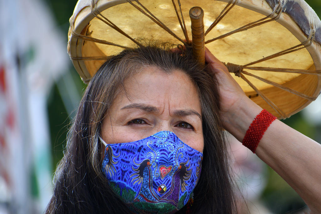 My favourite photojournalism street portrait in 2020, from a Mi’kmaq First Nations protest in downtown Ottawa. Taken with a Nikon D7500 and processed with Nikon’s own Capture NX-D software.
