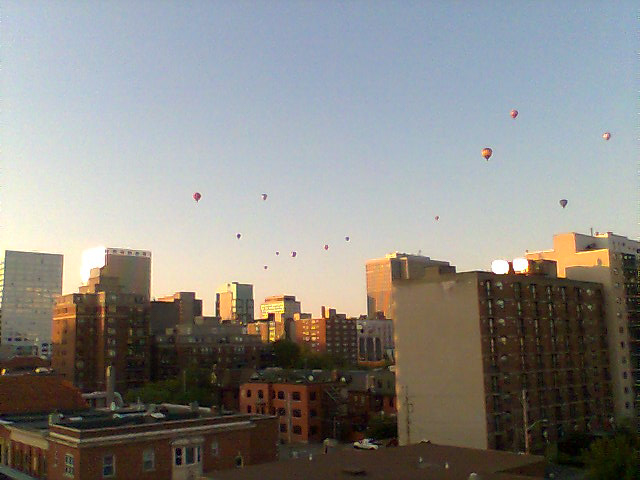 Gatineau Hot Air Balloon Festival flight over Centretown Ottawa.