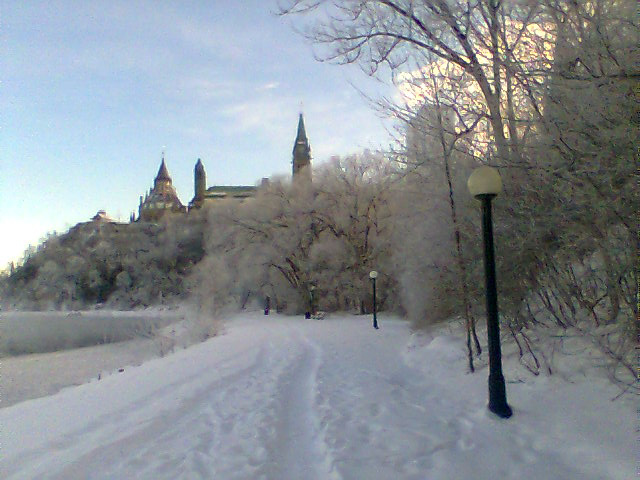 Ottawa River walk below Parliament Hill, Ottawa.