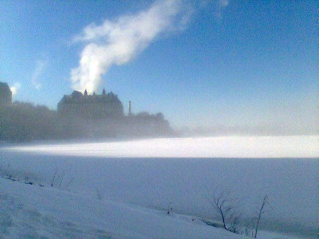 Ottawa River view of the Supreme Court of Canada.